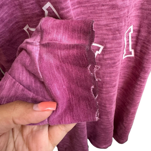 Victoria's Secret PINK Size M Relaxed fit Long Sleeve t-shirt Distressed Wash - Picture 3 of 7